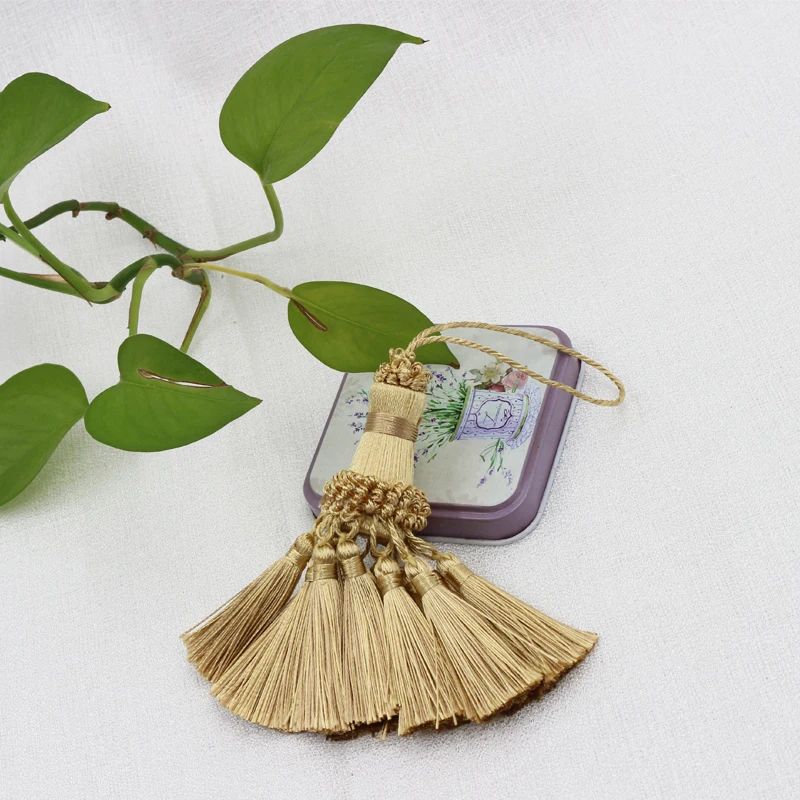 1 Stück Seidenquaste mit Fransen zum Nähen, langes Hängeseil, DIY-Bastelzubehör für Vorhänge, Zierborte, Kleidung, Nähzubehör, Schlüsselanhänger-Quaste – Detail 16