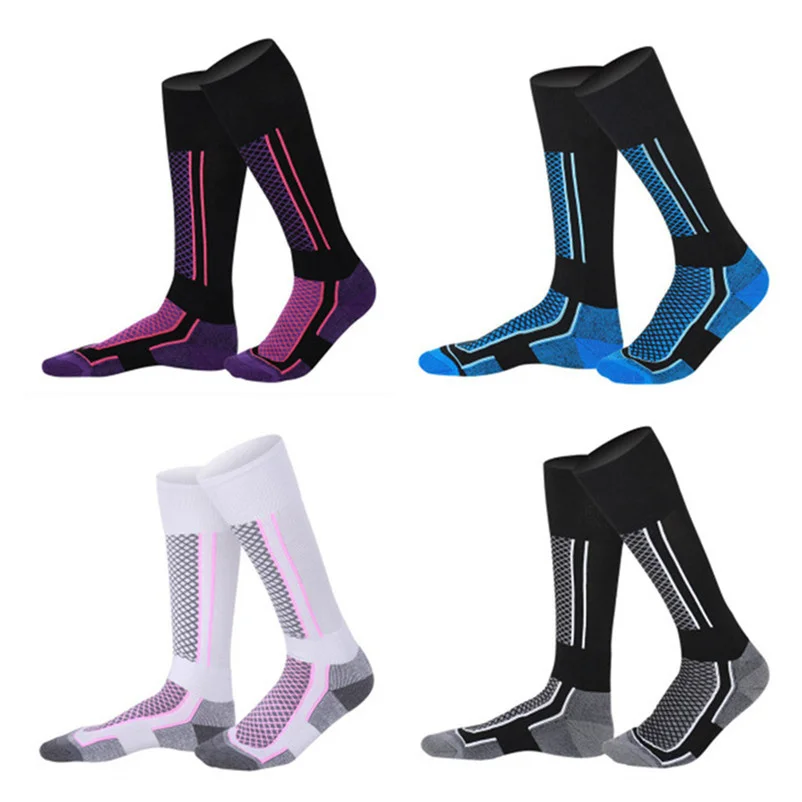 Thick Cotton Long Thermal Ski Socks for Adults and Children, Skiing, Cycling, Hiking, Outdoor Sport, Winter