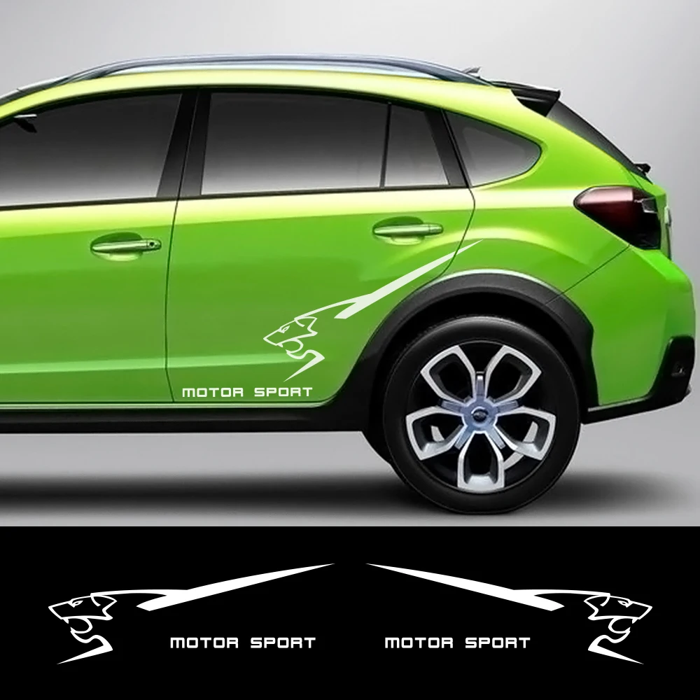 LIOUFTT 2 Stuks Autodeur Side Rok Strepen Stickers Lijn Grafische Vinyl Decals, Fit Voor Peugeot 208 Gt Tuning Auto Accessoires