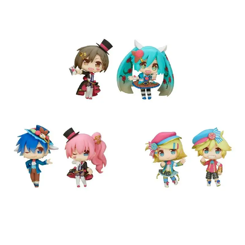 

Goods in Stock Genuine EMONTOYS MEIKO MIKU RIN LEN KAITO LUKA VOCALOID Anime Character Q Version Model Toy Holiday Gift