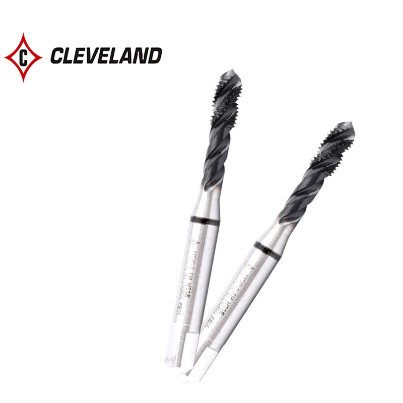 

CLEVELAND HSSE-M35 With JP Coating Spiral Fluted Tap M2 M2.5 M3 M4 M5 M6 M8 M10 M12 M14 M16 Machine Screw Thread Taps For Steel