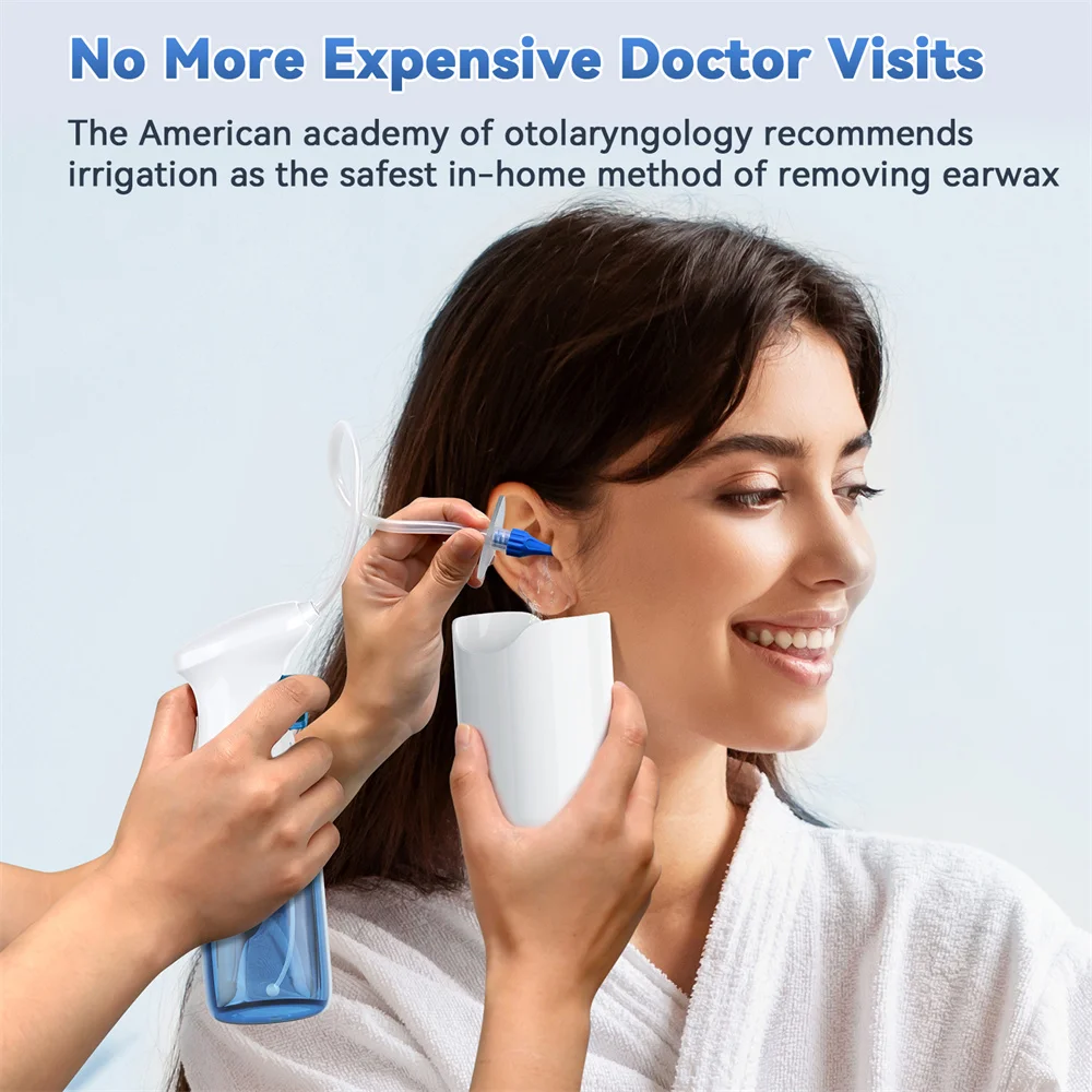 Manual Ear Wax Removal Ear Cleaner Water Earwax Removal Kit Ear Irrigation Flushing System Ear Cleaning Kit Safe and Effective 3