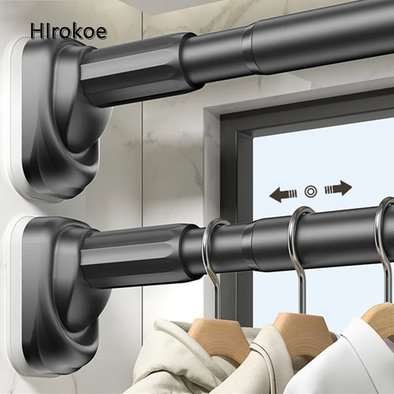 No Punching Telescopic Clothes Drying Rod Balcony Clothes Drying Rack Bedroom Curtain Rod Dormitory Clothes Hanging Rod Bathroom