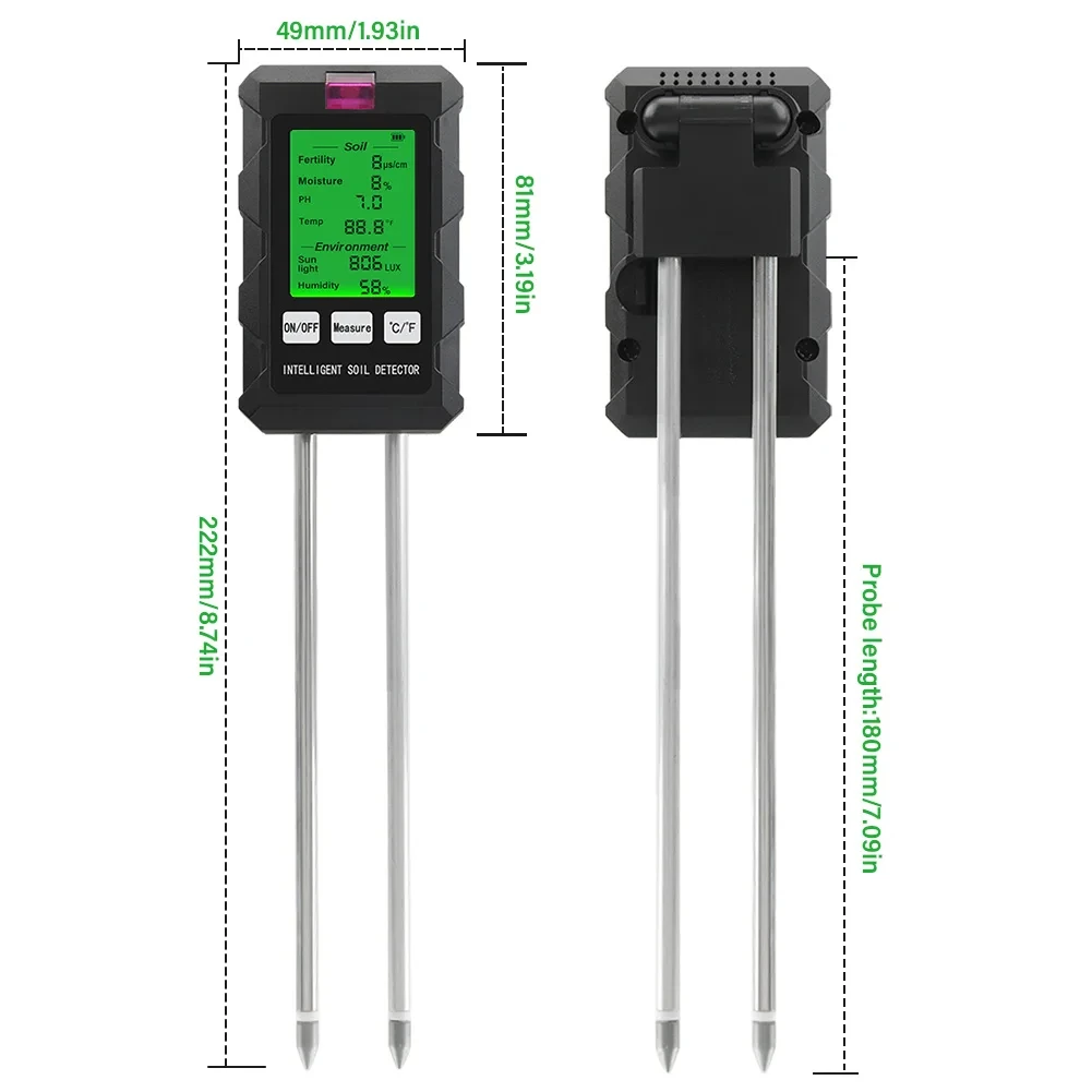 SPH030 6 in 1 Soil Tester Digital PH Moisture Fertility Light Temp Humidity Mete