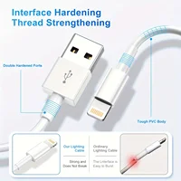 Câble USB d'origine pour Apple, Apple iPhone 14, 13, 12, 11 Pro Max, 7, 8 Plus, XS, Poly FastCharging, cTO, ios, Accessoires de chargeur 5