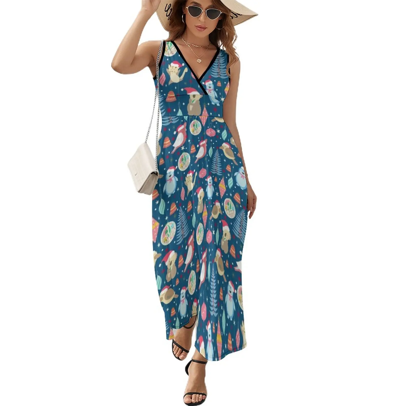 

Australian christmas Sleeveless Dress summer dress korean women beach dresses summer woman dress 2023