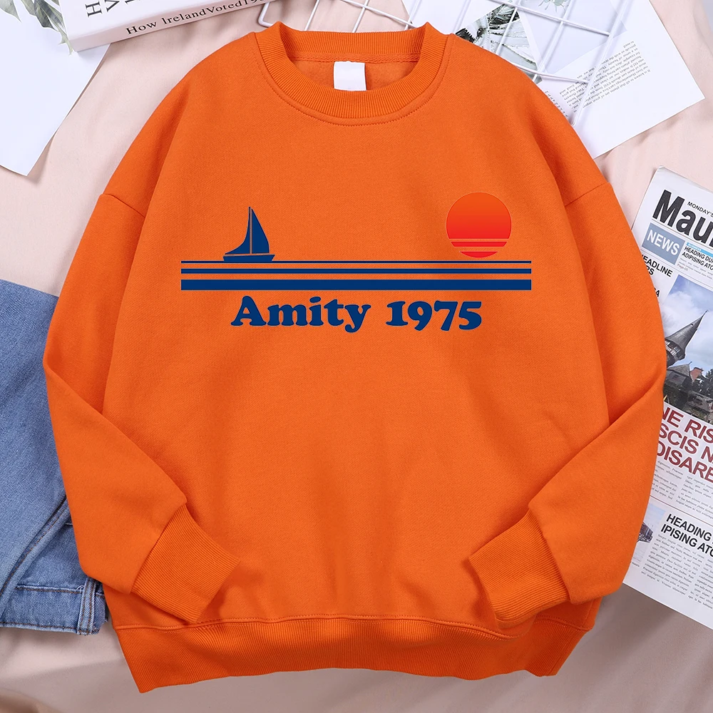 Amity 1975 The Sailboat Of Hope Hoodie Men Fashion Fleece Streetwear Hip Hop Sweatshirt Casual Loose Hoody Crewneck Hoodies