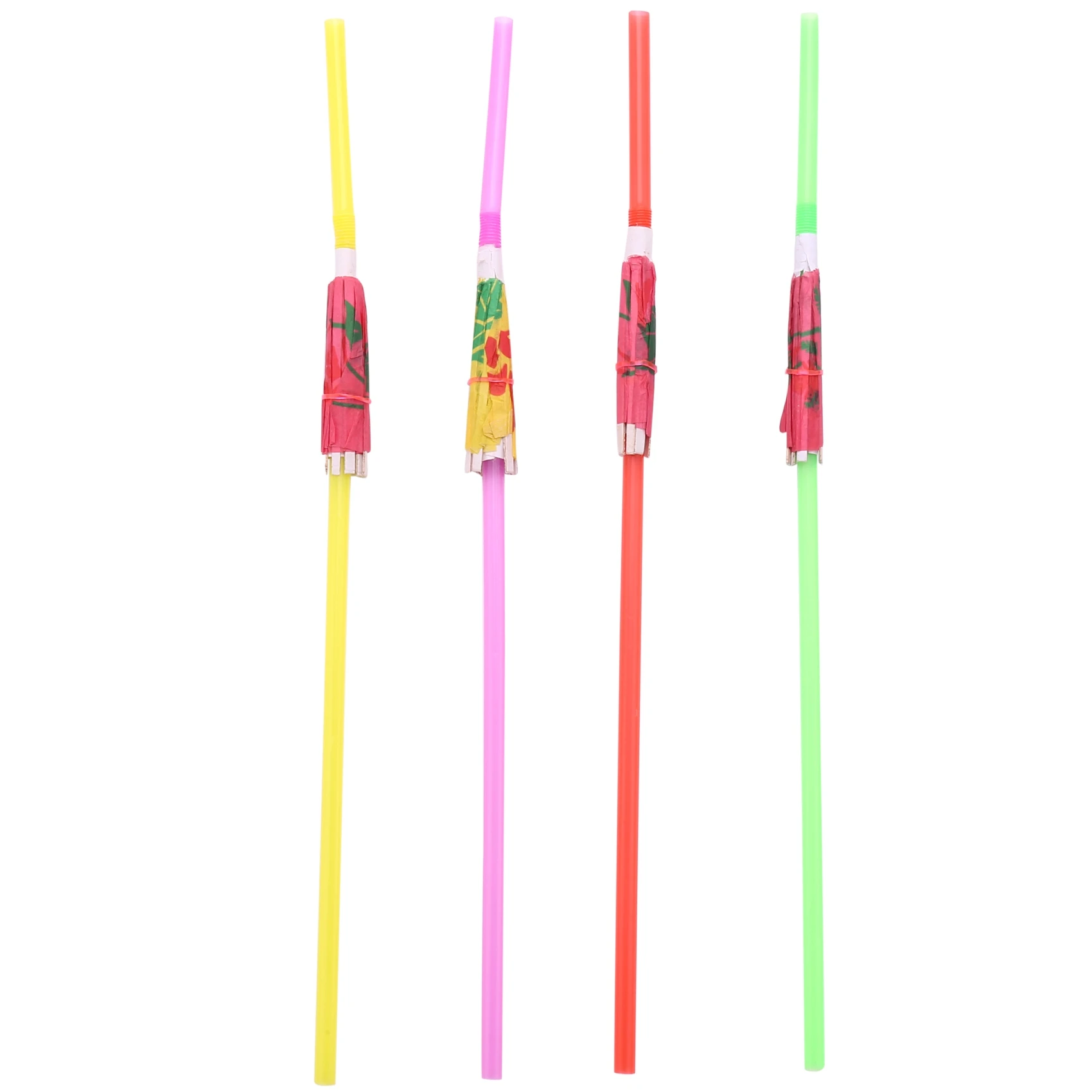 50 Umbrella Parasol Drinking Straws, Hawaiian Beach Cocktail Luau Party Decorations Supplies