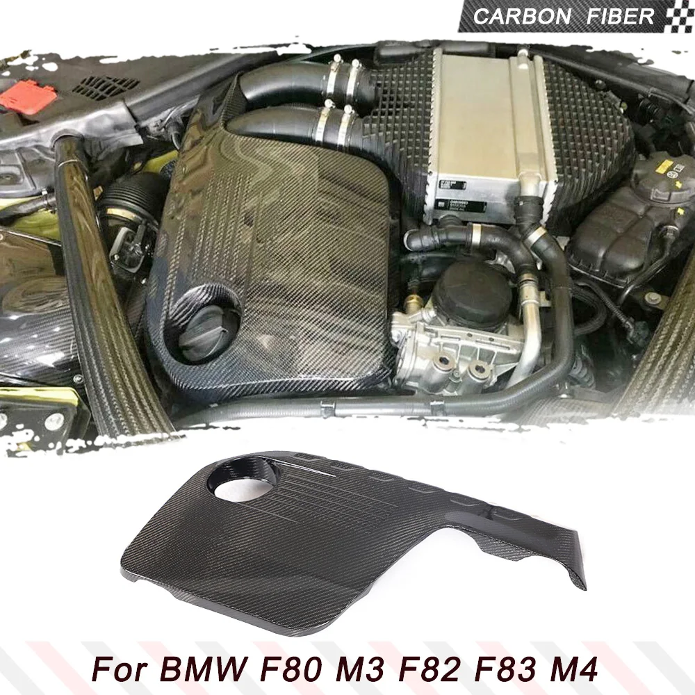 Engine Cover in Bonnet for BMW F80 M3 F82 F83 M4 2014-Carbon Fiber Auto Hood Bonnet Protector