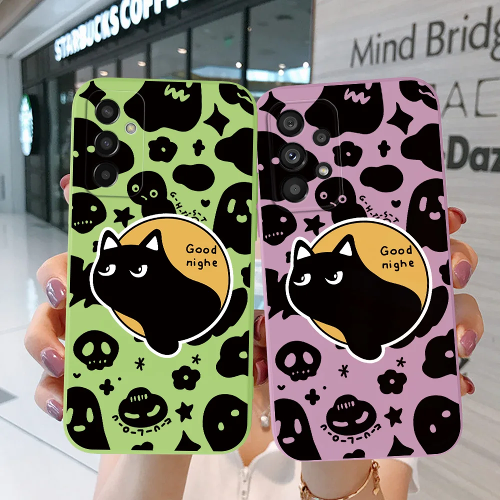 Custodia Per Samsung Galaxy J2 Core J2 J4 J6 J8 2018 Plus + Cover Per Telefono Soft Silicon Black Cat