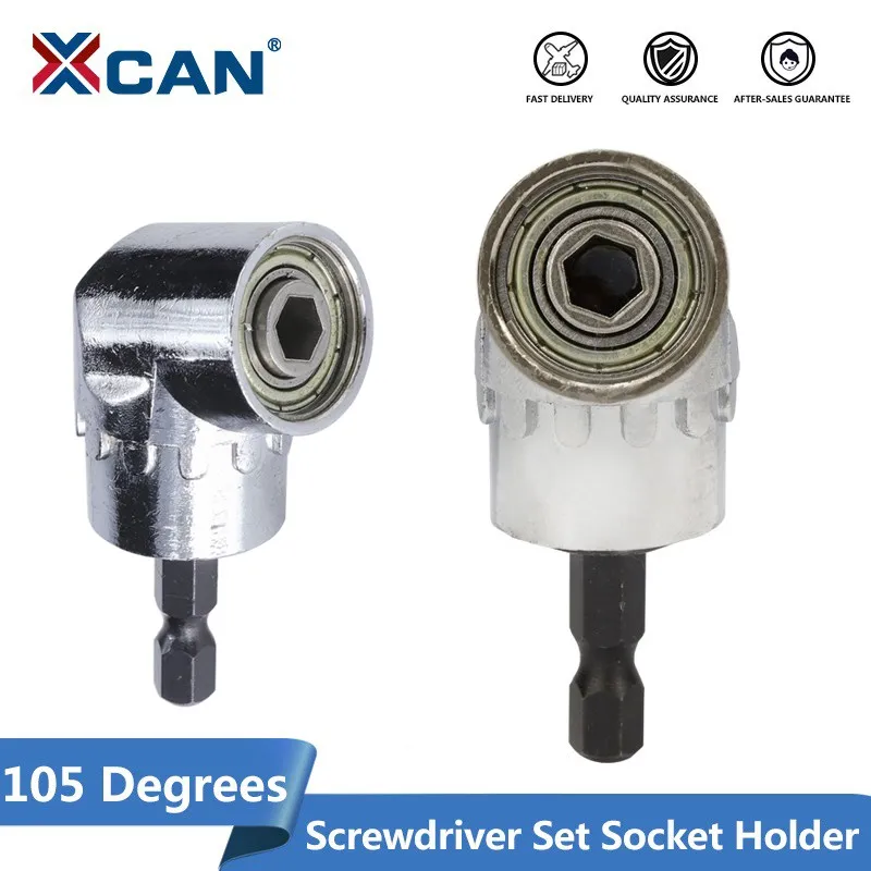 XCAN Adapter Adjustable Bits 105 Degree Screwdriver Set Socket Holder Drill Bit Angle Screw Driver Tool 1/4'' Hex Bit Socket xcan drill bit