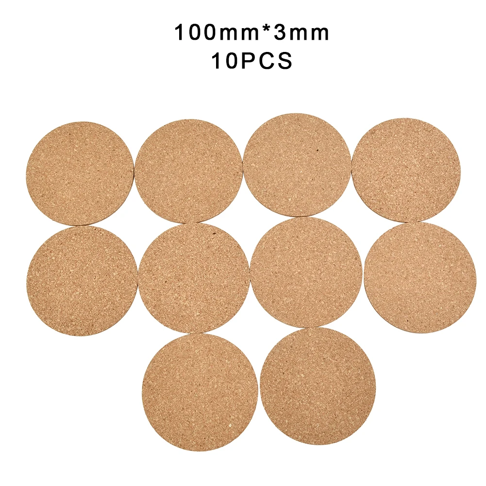 

10Pcs Anti-Slip Cork Coaster Natural Heat Resistant Cup Mat Coffee Tea Hot Drink Placemat Dining Table Kitchen DIY Desktop Decor