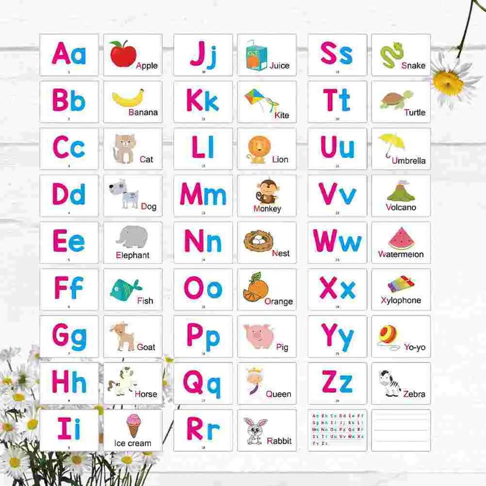 

27 Pcs Letter Card Children Early Educational Learning Cognition Mamory Study English Word