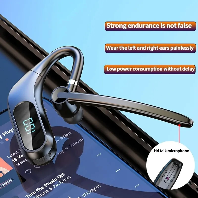 Kj12 Bluetooth Headset Digital Power Display Clear Sound Quality Long Battery Life Business Headset In-ear Comfortable 6