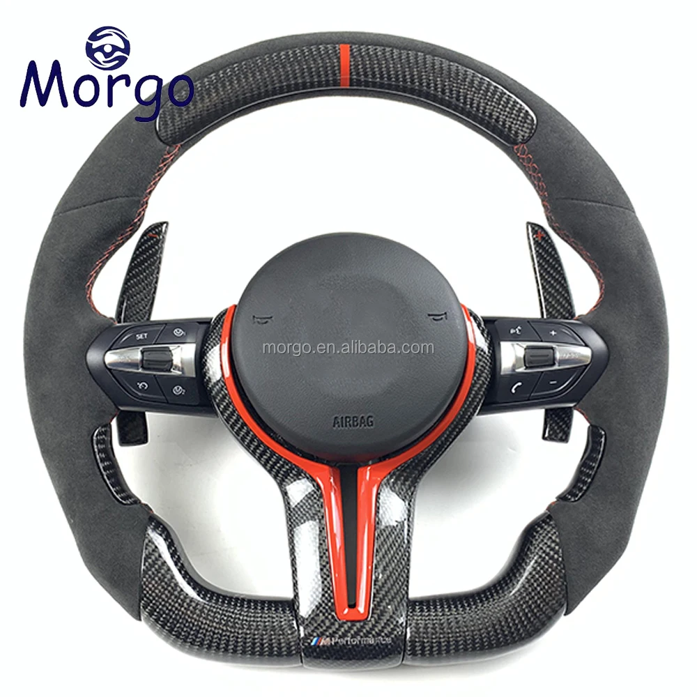 

All series For BMW F30 F10 F15 F16 F32M2 M3 M5 X4 X6 covered alcantara leather carbon fiber steering wheel upgrade customized