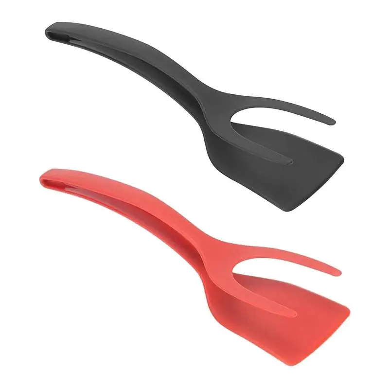 2 in 1 Kitchen Accessories Kitchen Gadget Sets Omelette Spatula Silicone Spatula For Toast Pancake Egg Tongs Cocina