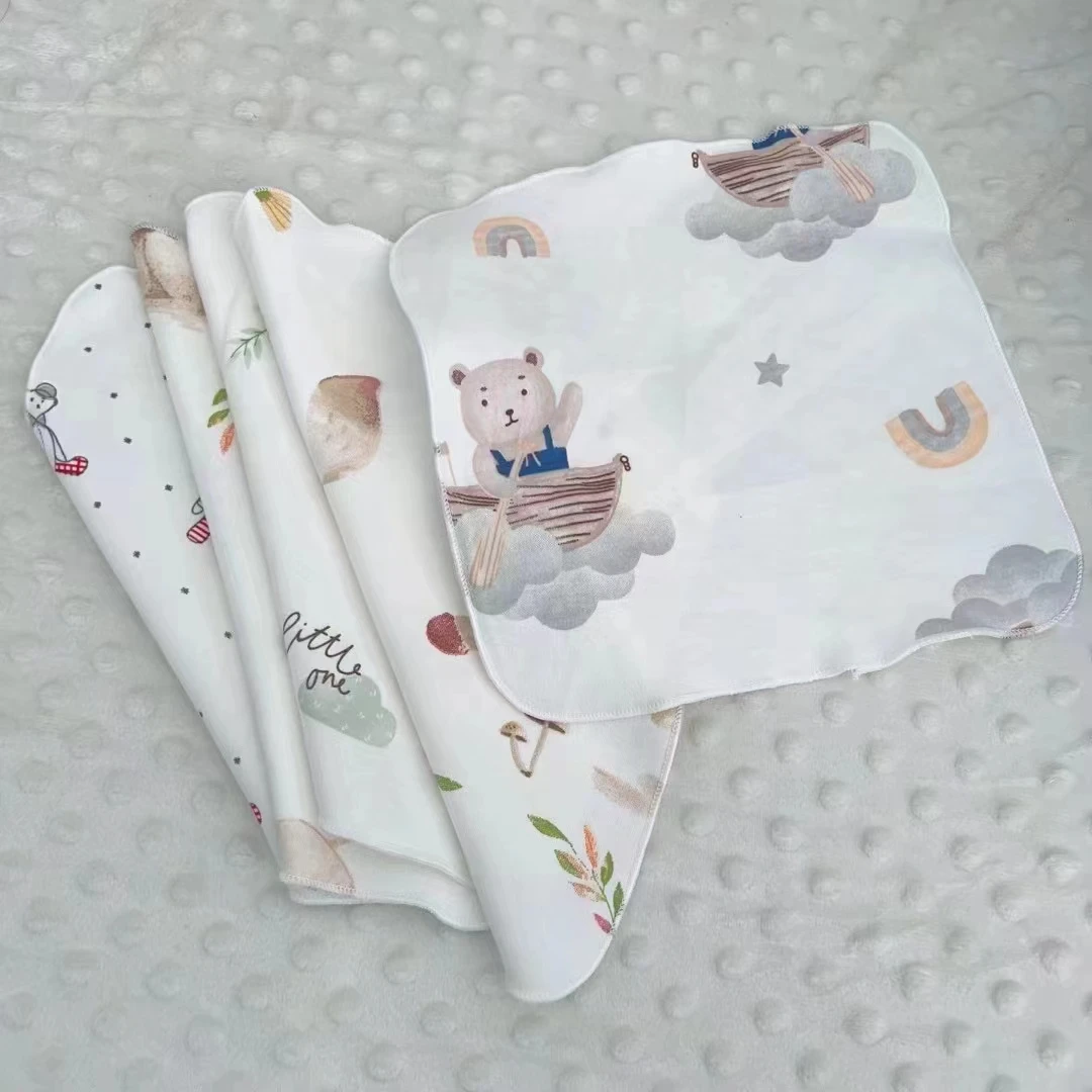 5Pcs/Set Square Cotton Baby Face Towel Handkerchief Infant Bebe Burp Cloth Newborn Absorbent Organic Cotton Bath Towels