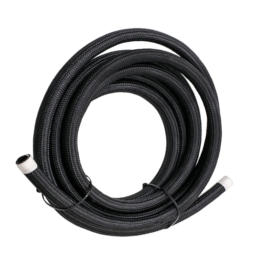 Fuel Line Hose End Fittings Kit 10AN Nylon Stainless Steel Braid Black 5/8 x 20Ft 14.27mm ID AN10 