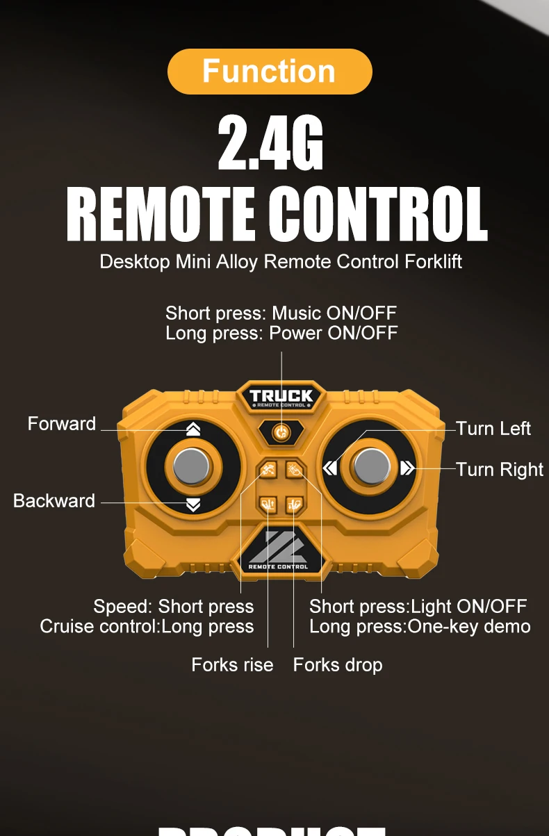 Teeggi 1:64 Mini RC Gabelstapler aus Legierung, Kinderspielzeug mit Licht und Musik, APP-Steuerung, Mini-Ferngesteuerter LKW, Spielzeugauto als Halloween-Geschenk – Detail 20