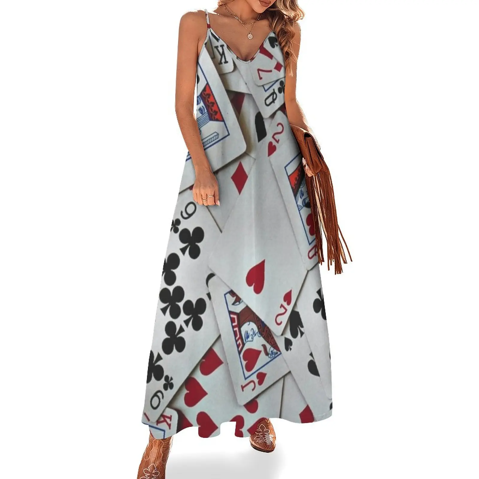 

Playing Cards Poker Games Queen King Sleeveless Dress ladies dresses for special occasion Women's skirt