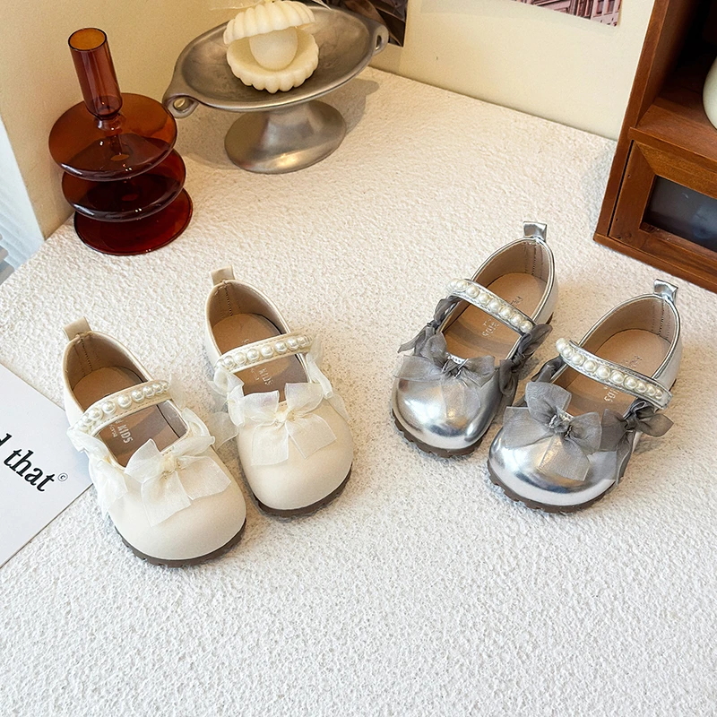 Leather Kids Ballet Flat Shoes for Girls