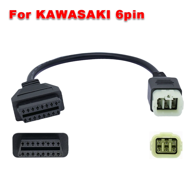 2-in-1 OBD2 Motorcycle Diagnostic Cable - Euro5 6-Pin Adapter For Kawasaki, Honda, Yamaha & More