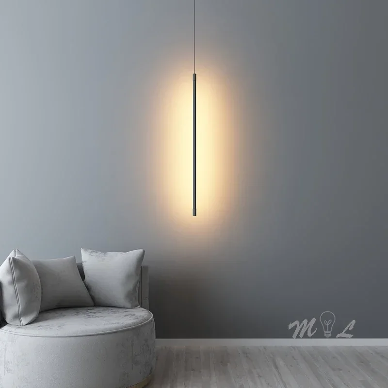 Modern Black Led Pendant Lights for Bedroom Simple Home Deco Aluminum Hanging Lamps Living Room Study Loft Light Fixture Abajur 4