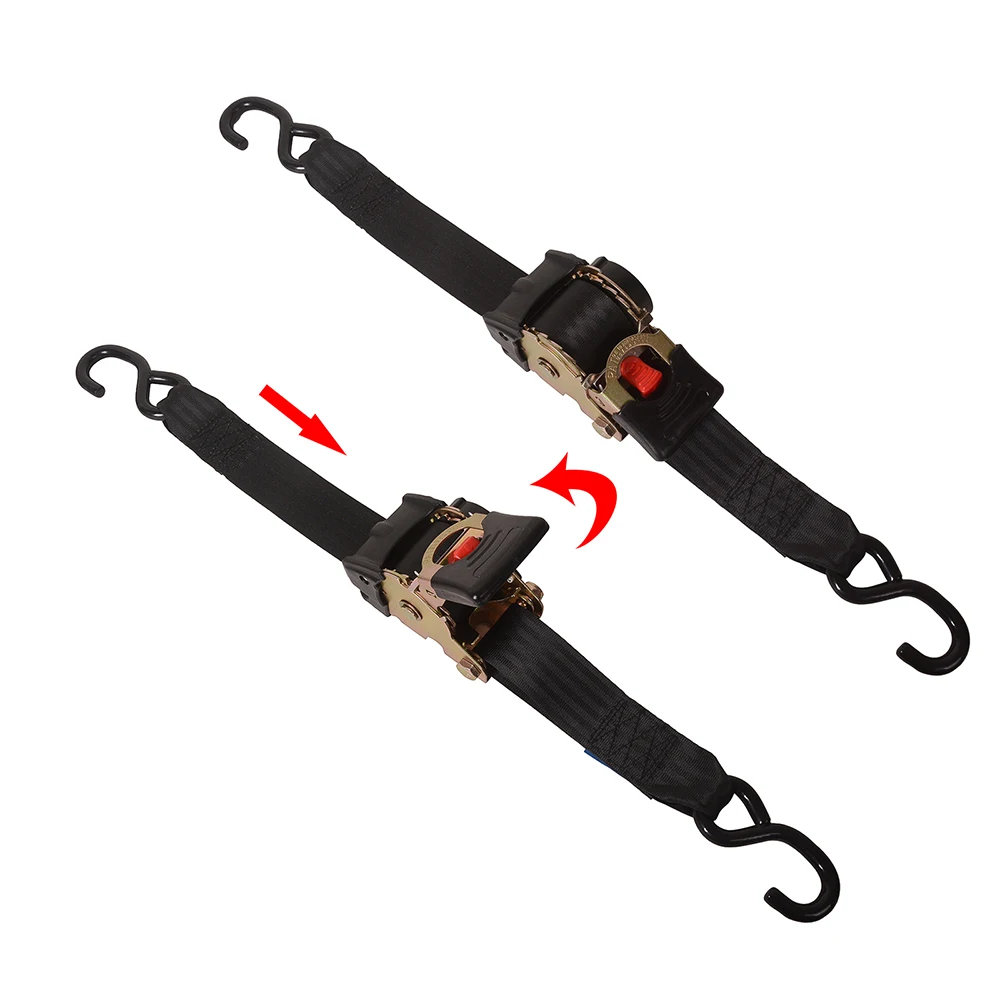 Universal Tools Tie Down Belts widen With Automatic Rollup Auto Retractable Easy To Carry Ratchet Tie Down Strap Two S-hooks tie down belts