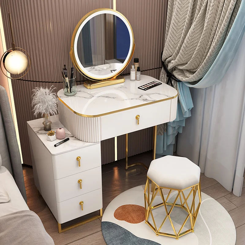 

Small Vanity Table Luxury Modern Minimalist Bedroom Extendable Home Storage Living Drawer Dressers Tall Tocadores Room Furniture