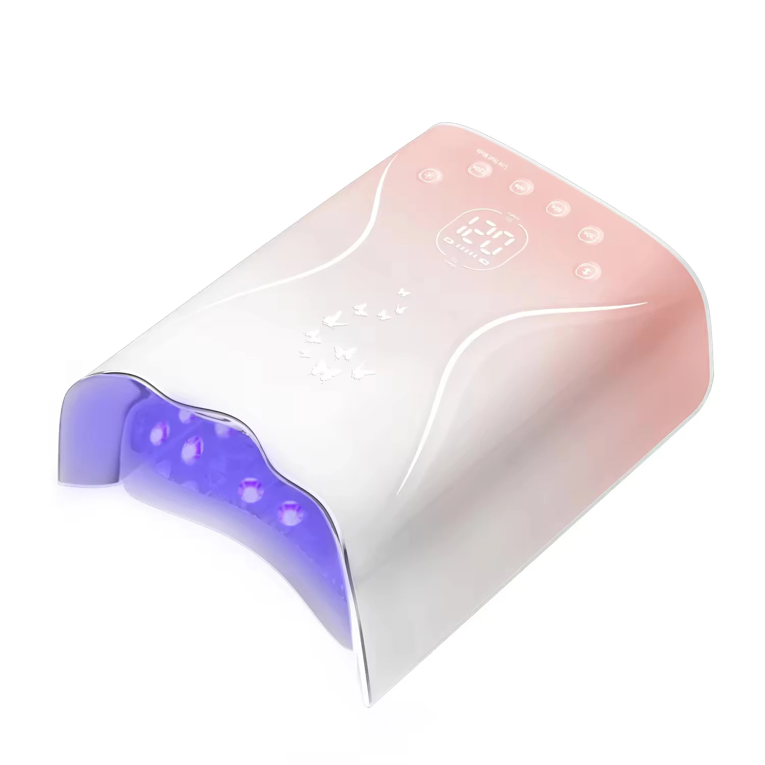 2026 신형 115W 네일 램프 UV LED 버터플라이 디자인 AI 자동 감지 충전식 45-비드 UV 라이트 네일 아트 경화용