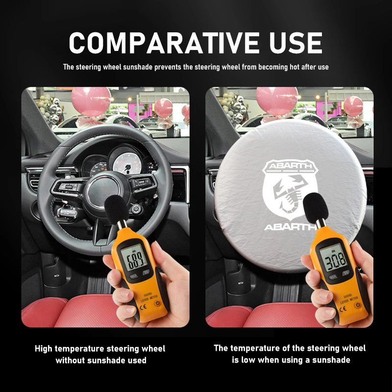 Abarth Car Steering Wheel Sun Protection Cover