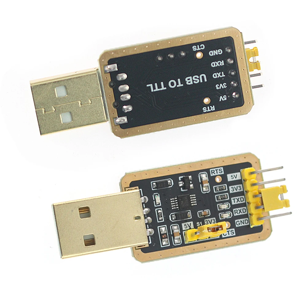 Luxurious Gold CH340E USB To TTL Module Serial Port Converter UART Module 3.3V 5V Electronic Kit