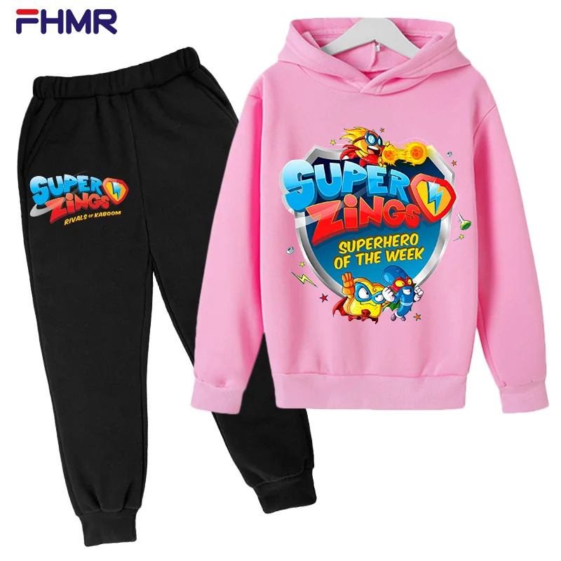 Super zings 4-14Y Kids Boys Hoodies+Pants Sets Autumn Baby Tops Clothing Toddler Casual Sweatshirt Suit Children Clothes