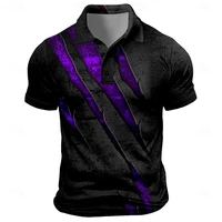 Polo Vintage pour hommes, imprimé anti-rayures, T-Shirt décontracté à manches courtes, boutons à revers, chemise de Sport de Golf, vêtements surdimensionnés à la mode pour hommes 4
