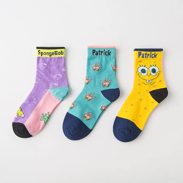 Patrick Star Pink Spongebob SquarePants Crew Socks