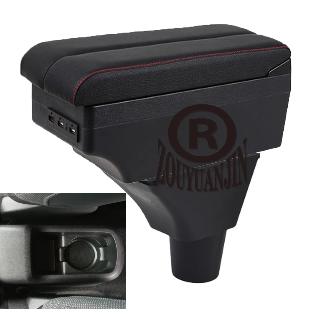 

For Citroen C3 C4 Armrest Box Elbow Rest Center Console Storage with Phone Charging USB Interface Cup Holder