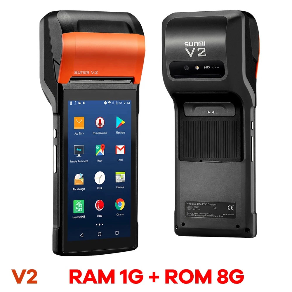 Sunmi V2 V2 pro 4G Wifi Mobile Handheld POS System 58mm Thermal Bluetooth Printer Android PDA Distribution Receipt Bill Printer pocket sticker printer Printers