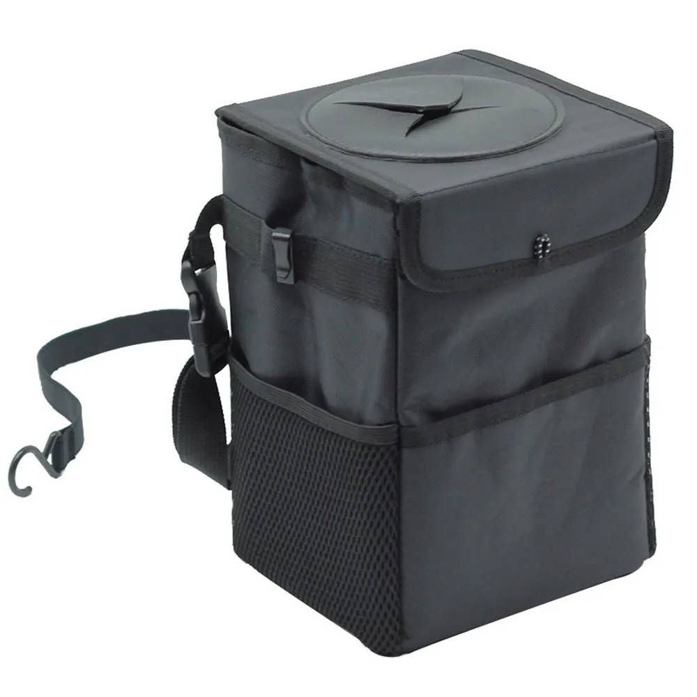 Car trash can waterproof car trash can bin auto car accessories organizer garbage dump for trash can cars storage pockets closeable portable