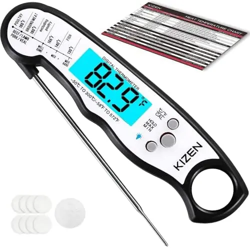 

Meat Thermometer with Probe - Instant Read Food Thermometer for Cooking, Grilling, BBQ, Baking, Liquids, Candy, Deep Frying, and