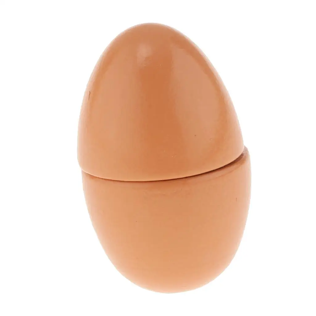 

Wooden 2-Sections Connected Egg Children Pretend Preschool