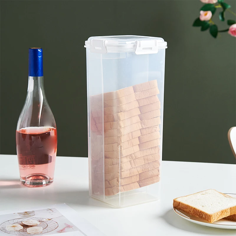 Abiudeng Contenitore Ermetico Per Pane Con Timer Per La Freschezza - Scatola Trasparente Per Pane, Riso E Cibo Secco (Misure: 29x19x13 Cm)
