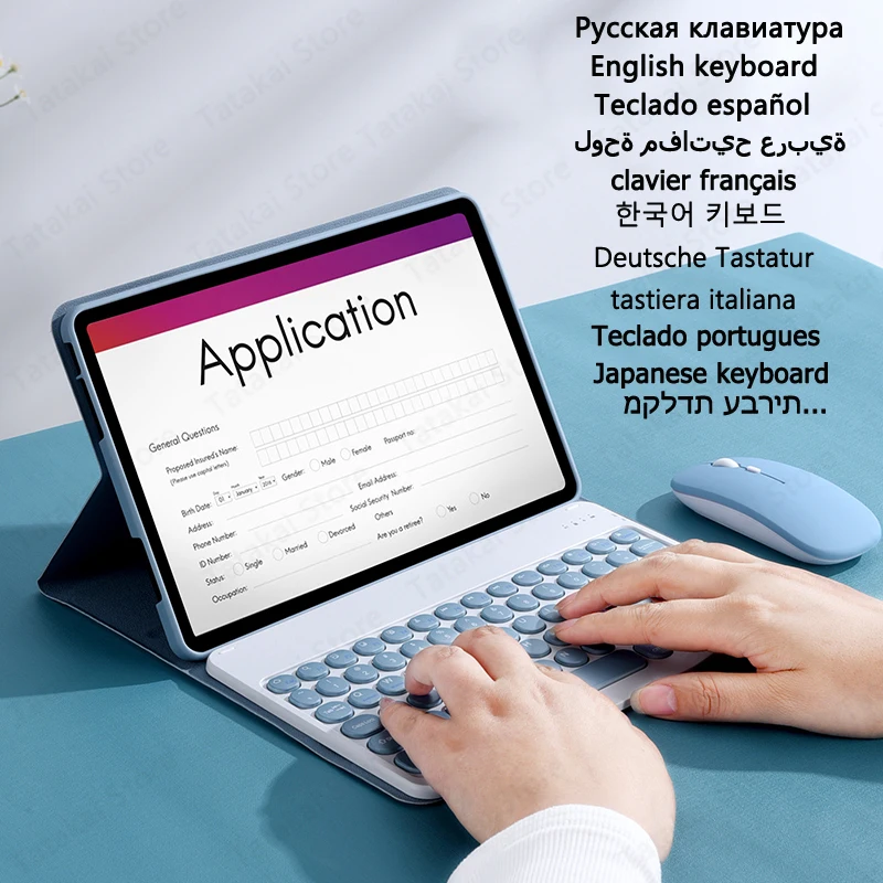 

Russian Portuguese Spanish Japanese Keyboard for Xiaomi Pad 6 Pro Case 11'' 2023 for Funda Xiaomi Pad 6 Keyboard Round Key Capa