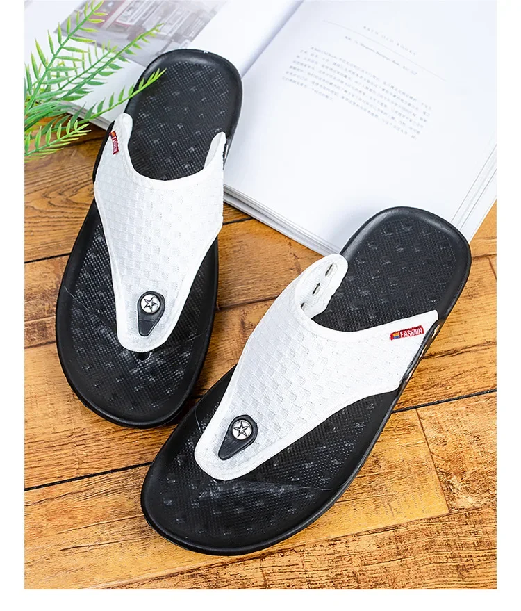 MAEDEF Slippers Summer Flip Flops for Men Beach Slippers Casual Sandals Comfortable Shoes Non-Slip Bathroom Shoes Men Slides