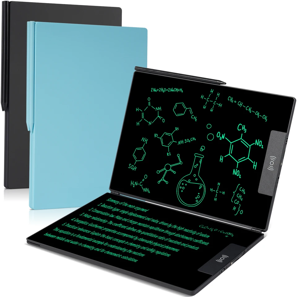 Opvouwbaar LCD-schrijftablet van 14,3 inch met gesplitst scherm, uitwisbaar elektronisch tekenbord en notitieboek._voghion.com