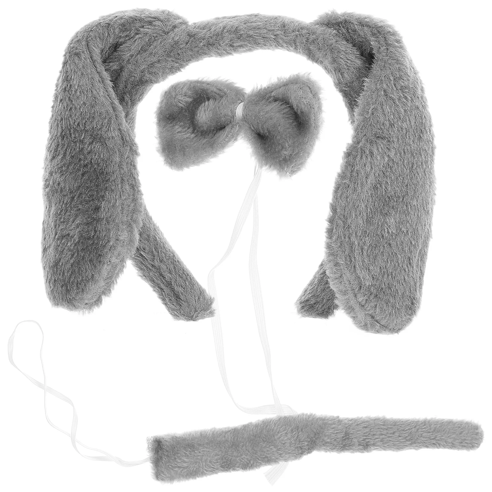 Cosplay Tail Tails Set Plush Bow Tie Dog Ears Headband for Kids