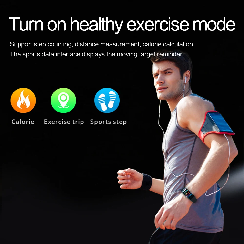 CB501H Smart Watch Band Phone Calls Reminder Sports Fitness Tracker Heart Rate Monitoring IP68 Waterproof C5S-U Smartwatch 5