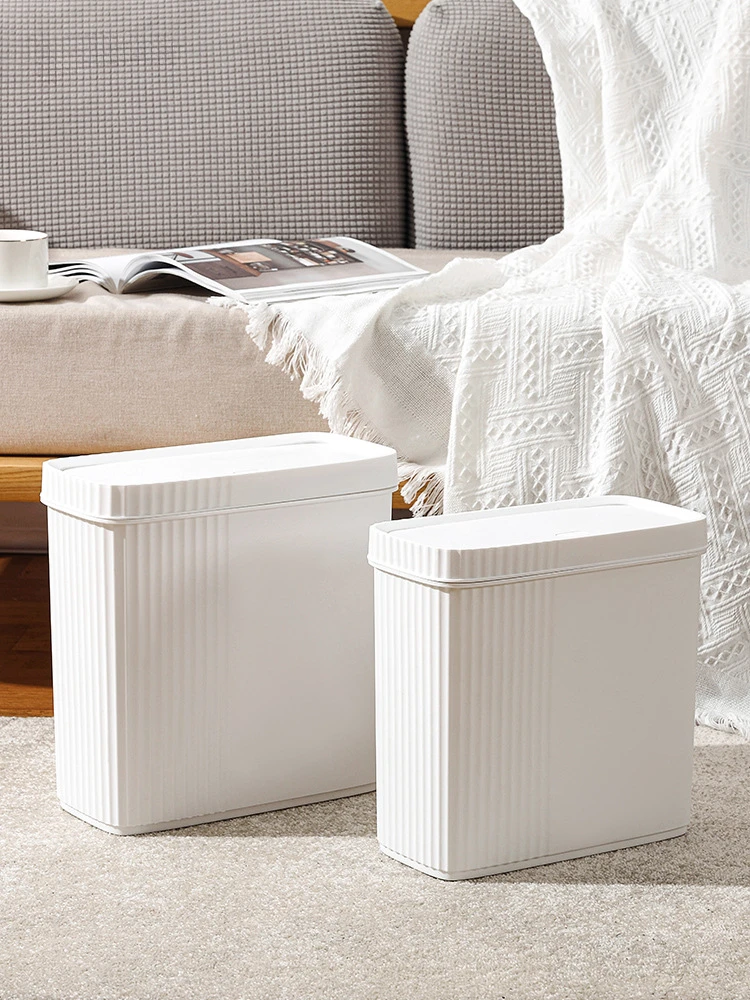 

9L Narrow-slit trash can press with cover sewing kitchen living room bedroom toilet bin paper Wastepaper basket bathroom bin