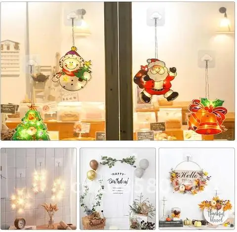 

Clear Durable Non-Marking Hook Sturdy Adhesive Hook Storage Tools for Kitchen and Bathroom Holder Hanging Stickers