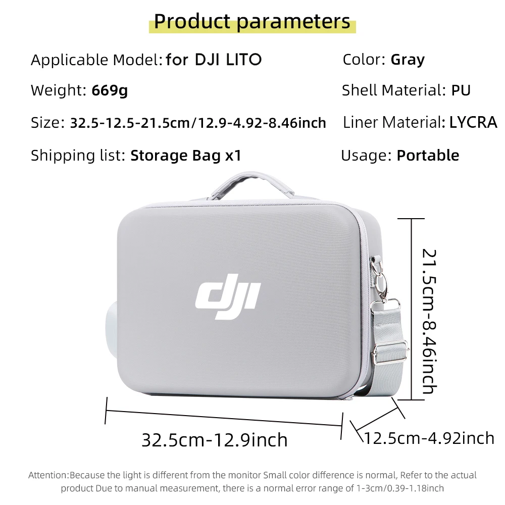 DJI Lito X1/Lito 1 케이스용 휴대용 보호 보관 가방 RC 2 RC-N3 리모컨 및 배터리 드론 액세서리용