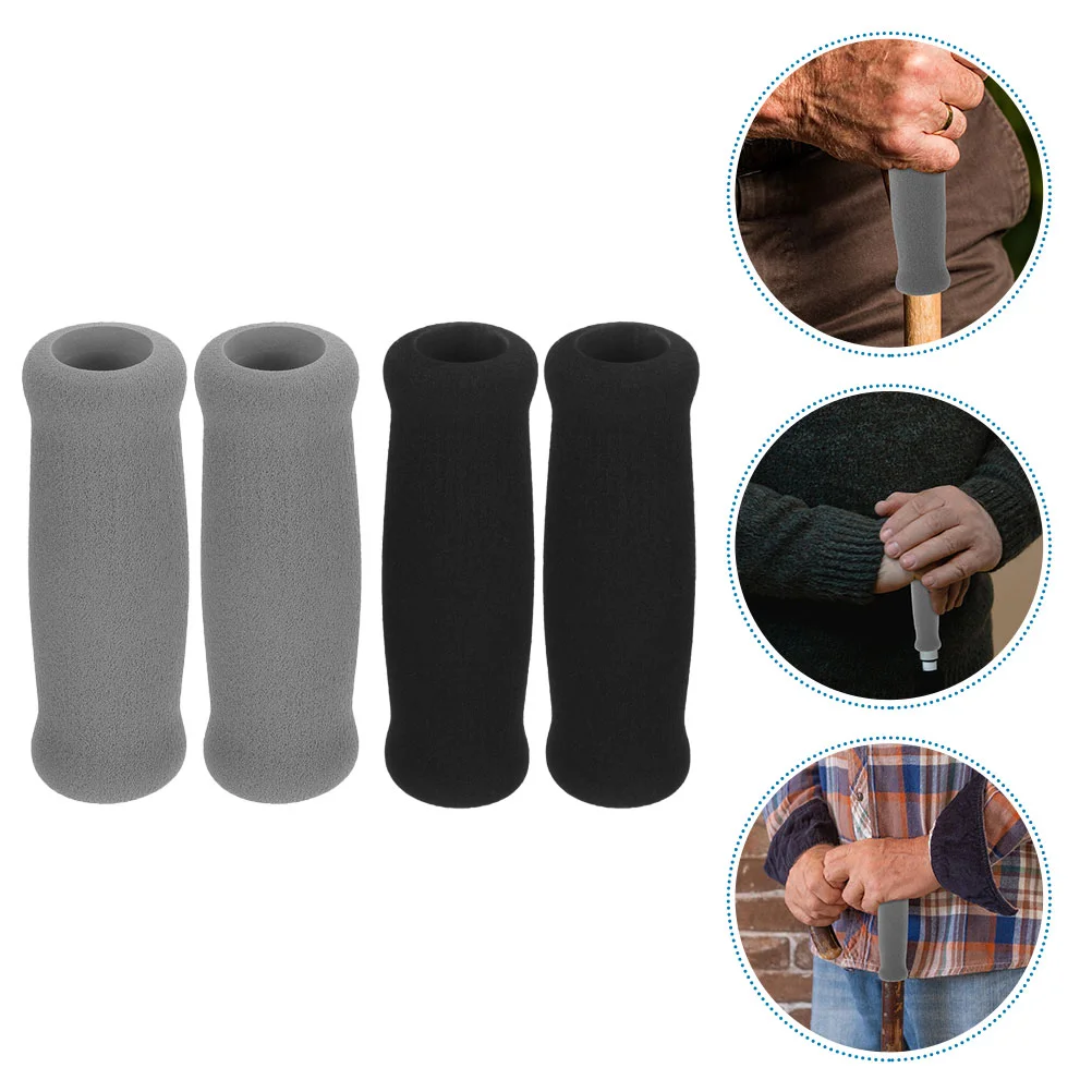 Crutch Hand Grip Cover 4 Pcs Walking Aid Handle Cover Walker Cushion Grips Accessories for Elderly Crutch Sponge
